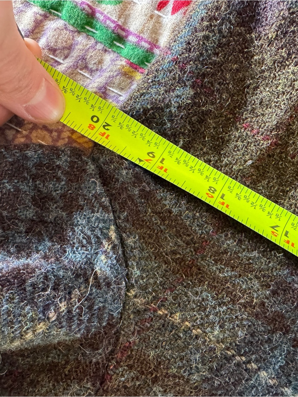 DKNY Plaid Wool Toggle Coat Leather Straps M - Picture 10 of 11